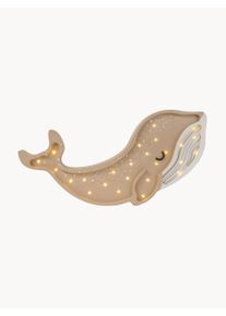 Little Lights Ręcznie wykonana lampa LED z funkcją przyciemniania, pilotem i funkcją timera Whale Beżowy Drewno, Lite drewno &Oslash; 40 x W 16 cm