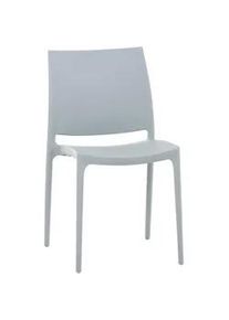CLP Gartenstuhl Kunststoff hellgrau , 44x81x50 cm , Esszimmer, Stühle