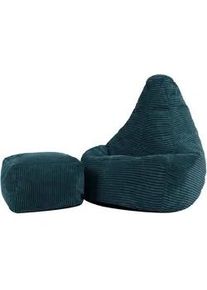 I.C.O.N. icon Kindersitzsack mit Hocker Dalton Cord , Textil , 100 L , 69x59x65 cm , Hergestellt in Deutschland, Oeko-Tex® Standard 100 , Wohnzimmer, Sessel, Sitzsäcke, Kindersitzsäcke