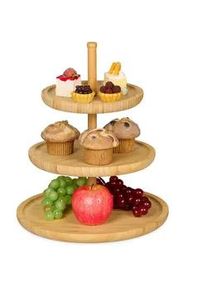 Relaxdays Etagere , Holz , 37 cm , Geschirr, Tischkultur & Serviergeschirr, Etageren