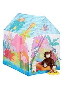 Relaxdays Spielzelt Dschungel , Multicolor , Textil, Kunststoff , 72x95 cm , Spielzeug, Kinderzelte