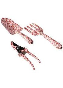 Gartenwerkzeuge Lilly 3er-Set , Rot , Metall , 3x8x28 cm , Gartenzubehör, Gartenpflege, Gartengeräte