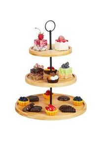 Relaxdays Etagere , Hellbraun , Holz, Metall , 36 cm , Geschirr, Tischkultur & Serviergeschirr, Etageren