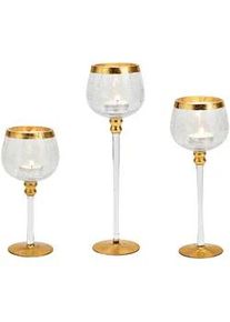 Windlichtset , Transparent , Glas , 9.0x30.0x9.0 cm , Dekoration, Weihnachtsdekoration