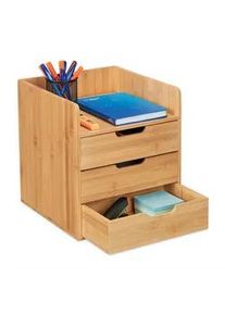 Relaxdays Schreibtisch-Organizer , Holz, Holzwerkstoff , 30x33x31 cm , Büromöbel, Schreibtische