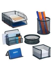 Relaxdays Schreibtisch-Organizer-Set , Anthrazit , Metall , 26.5x8.5x33.5 cm , Büromöbel, Schreibtische