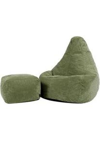 I.C.O.N. icon Kindersitzsack mit Hocker Dalton Cord , Textil , 100 L , 69x59x65 cm , Hergestellt in Deutschland, Oeko-Tex® Standard 100 , Wohnzimmer, Sessel, Sitzsäcke, Kindersitzsäcke