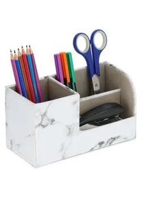 Relaxdays Schreibtisch-Organizer , Multicolor , Kunststoff, Holzwerkstoff, Textil , 20x11x9 cm , Büromöbel, Schreibtische