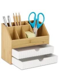 Relaxdays Schreibtischorganizer , Holz, Holzwerkstoff , 24x19x14 cm , Büromöbel, Schreibtische