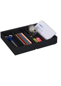 Relaxdays Schreibtischorganizer , Anthrazit , Holz , 35x6.5x26 cm , Büromöbel, Schreibtische