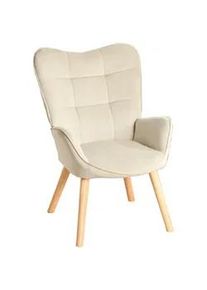 Urban Meuble Sessel Stoff grau , Beige , Textil , Mode , 61x92x69 cm , Wohnzimmer, Sessel, Ohrensessel