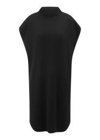 Peter Hahn - Strickkleid mit gedoppeltem Stehbundkragen, schwarz, Gr. 40/42, Schurwolle
