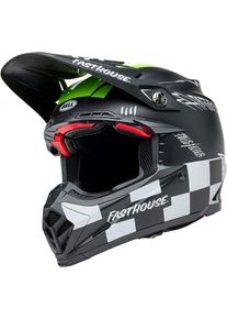 Bell Moto-9S Flex Fasthouse Smoke Bomb, motocross helmet , color: Matt Black/White/Neon-Green , size: S