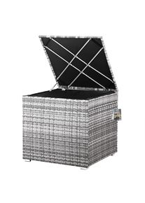 Casaria Gartenbox Polyrattan 318L Grau mit Innenverkleidung wetterfest
