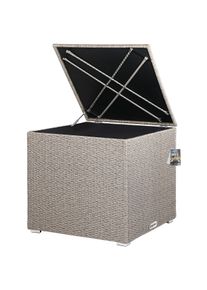 Casaria Gartenbox Polyrattan 318L Creme mit Innenverkleidung wetterfest