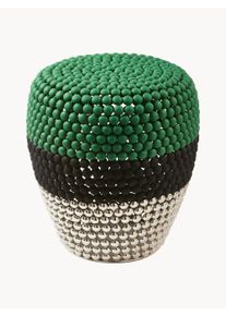 POLSPOTTEN Skammel Dot Grøn, Sort, Sølv Metal Ø 40 x H 46 cm
