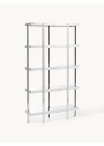 Large Shelf Unit Vana Silver Metal B 100 x H 180 cm | Westwing Collection