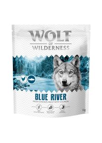 1 kg Wolf of Wilderness Adult "Blue River" saumon, sans c&eacute;r&eacute;ales