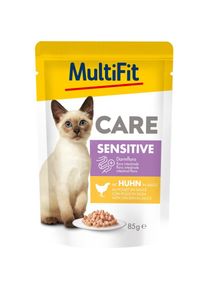 MultiFit natvoer kat Adult Care Sensitive met kip 24x85 g