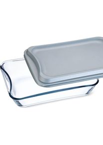 SIMAX Auflaufform eckig mit Kunststoffdeckel exclusive, Auflaufform, Transparent