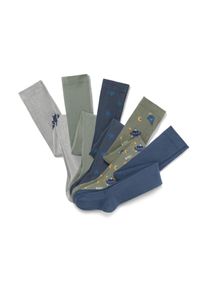 Tchibo - 5 Baumwoll-Strumpfhosen - Baby - Gr. 86/92 - blau/gestreift