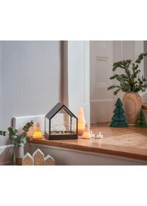 Tchibo - LED-Glash&auml;uschen - 20x19x23cm - schwarz - Metall / Glas