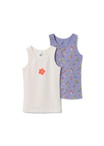 Tchibo - 2 Kleinkind-Unterhemden - M&auml;dchen - Gr. 110/116 - wei&szlig;/print