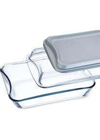 SIMAX Auflaufform eckig mit Glas- und Kunstoffdeckel exclusive, Auflaufform, Transparent