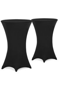 Detex Cubremesa de Bar Set de 2 Negro &Oslash;70cm