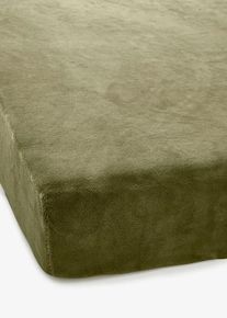 bonprix Cearșaf cu tiv elastic, senzaţie de cașmir, verde, 150/200 cm