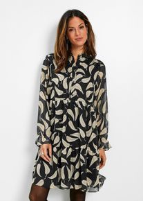 bonprix Chiffon Kleid, schwarz
