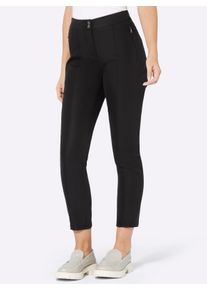 Dames Broek met jacquard-opschrift achter in zwart ,maat 36, WITT, 60% Lyocell, 40% Polyester