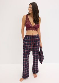 Pantalon de pyjama tissé en flanelle avec pochette cadeau - rouge - taille 54/56 (XXL) avec coton - bonprix