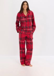 Pyjama en douce flanelle de coton avec pochette cadeau - rouge - taille 50/52 (XL) - 100% coton,flanelle - bonprix