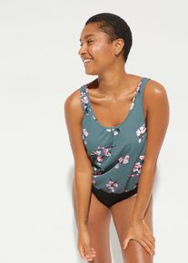 Maillot 1 pi&egrave;ce avec haut forme ballon - vert - taille 48 - bonprix