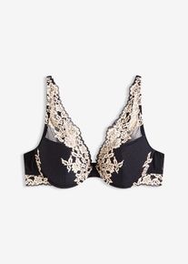 Soutien-gorge &agrave; coques en dentelle bicolore - noir - taille 100A - bonprix