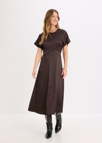 Robe longue - marron - taille 36 - satin - bonprix