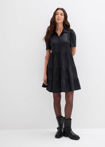 bonprix Mujer, Vestido corto de material brillante, negro, 36/38