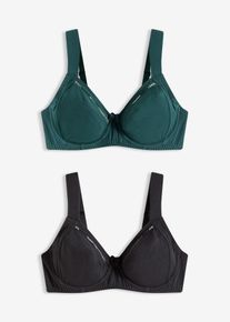 bonprix D&aacute;mska Podprsenka s kosticami (2 ks), s bio bavlnou, zelen&aacute;, 100F