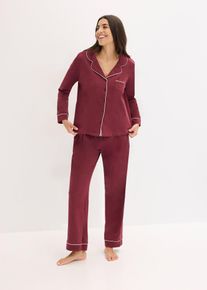 Pyjamas i 100% bomull, r&oslash;d, st&oslash;rrelse 36/38 (S), bonprix