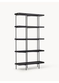 Stor Hylla i Trä Renee Svart Trä, Metall B 100 x H 180 cm | Westwing Collection