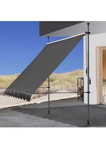 Quick Star Klemm-Senkrechtmarkise 300 cm Breite, 130 cm Ausfall, Neigungswinkel verstellbar in grau