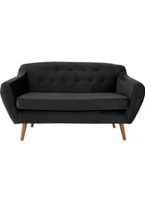 Home Affaire 2-Sitzer »Renne« mit Heftung im Rücken im skandinavischem Stil in grau, Größe B/H/T: 128 cm x 78 cm x 73 cm