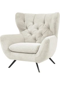 3c Candy Sessel »Beatrice Ohrensessel mit Knopfheftung im Rücken« bequemer Retro Solitärsessel auch in Cord und Fellimitat in weiß, Größe B/H/T:...