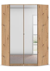 Rauch Eckkleiderschrank »Kleiderschrank Schrank Garderobe Wäscheschrank COSTA 2-türig« mit Spiegel in braun, Größe B/H/T: 117 cm x 197 cm x 104 cm