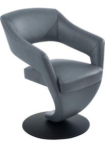 K+w Komfort & Wohnen K+W Komfort & Wohnen Drehstuhl »Kansas« () Design Leder-Drehsessel mit hohem Sitzkomfort in blau, Größe B/H/T: 62 cm x 87 cm x 64 cm
