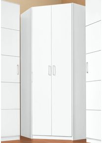 Priess Eckkleiderschrank »Bilbao« mit 3 verschiedenen Fronten in weiß, Größe B/H/T: 193 cm x 54 cm