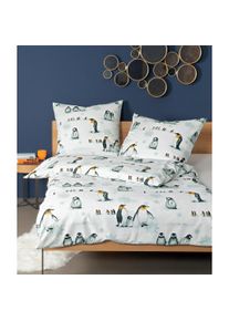 Janine Bettwäsche »65103 Davos in blau, Größe B/L: 70 cm x 90 cm