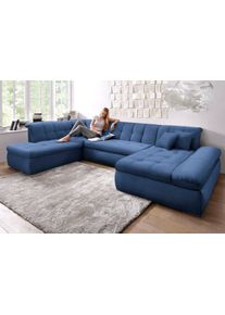 DOMO collection Wohnlandschaft »NMoric im XXL-Format in blau, Größe B/H/T: 353 cm x 80 cm x 216 cm