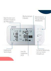 Omron Oberarm-Blutdruckmessgerät »X7 Smart« mit kostenloser App in silberfarben